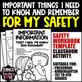 Safety Workbook - Important Info For Kids, Address, Phone 