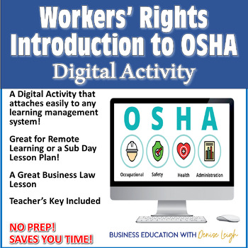 Preview of Workers' Rights Under the OSHA Act Digital Activity - Business Law Class Lesson