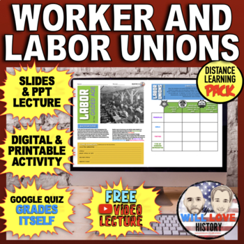 Preview of Workers and Labor Unions | Digital Learning Pack