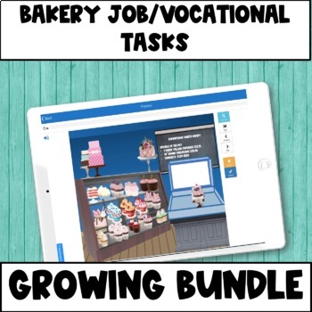 Preview of Vocational Tasks For Working At a Bakery Career Skills Boom Card GROWING BUNDLE