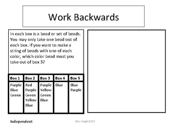 working backwards problem solving with fractions