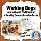 "Working Dogs" Informational Text Reading Passage & ELA Task (Central Ideas)