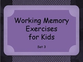 Working Memory Activities for Kids - Sets 3
