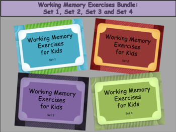 Preview of Working Memory Activities for Kids - BUNDLE Sets 1, 2, 3, & 4