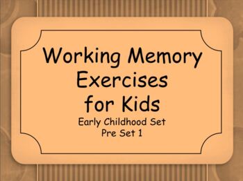 Preview of Working Memory Activities for Kids - Pre Set 1