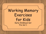 Working Memory Activities for Kids - Pre Set 1