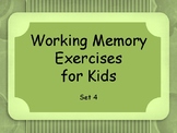 Working Memory Activities for Kids - Sets 4