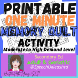 Working Memory Activity with Quilt Theme-No Prep