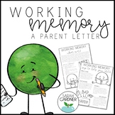 Working Memory Parent Letter | Executive Functioning | Par