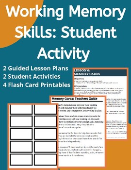 Preview of Working Memory Skills: Memory Cards Resource Activity