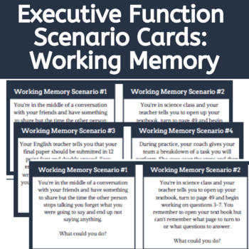 Preview of Working Memory Skills Scenario Cards