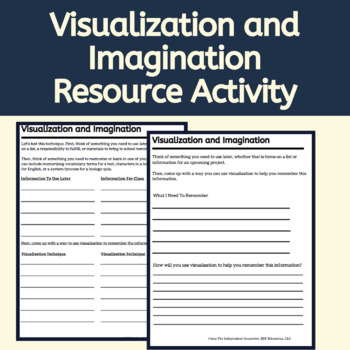 Preview of Working Memory Skills: Visualization & Imagination Resource Activity