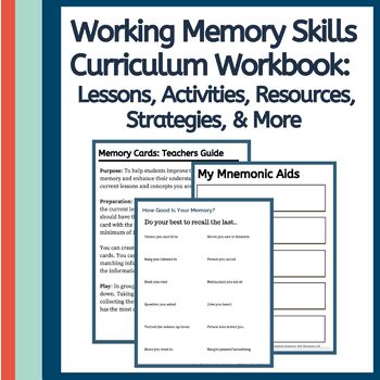 Preview of Working Memory Skills Workbook For Teens