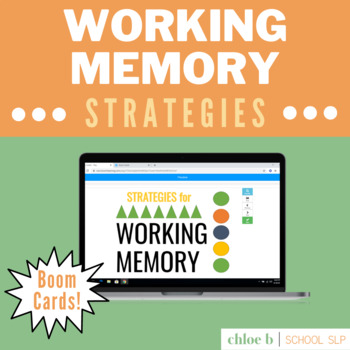 Preview of Working Memory Strategies - Boom Cards Speech Language Therapy distance learning