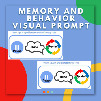 Preview of Working Memory Visual Prompt for Behavior Change Classroom  Management