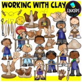Working With Clay Clip Art Set {Educlips clipart}