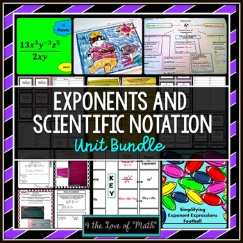 Preview of Exponents and Scientific Notation Unit Bundle