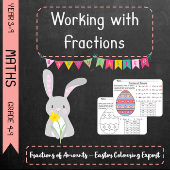Preview of Working With Fractions - Fractions of Amounts Easter Colouring Expert
