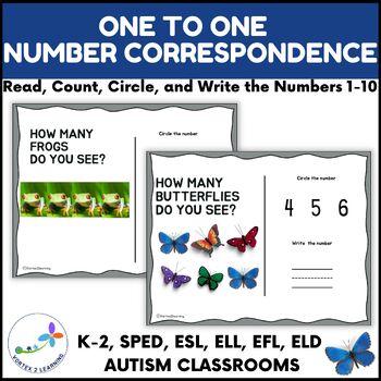 Preview of One To One Number Correspondence Worksheets - Counting Numbers 1-10