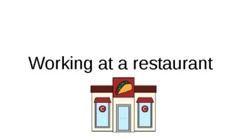 Preview of Working at a Restaurant (Distance learning)