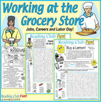 Preview of Working at the Grocery Store (Jobs, Careers, Labor Day)