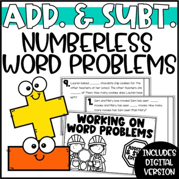 Preview of Addition & Subtraction Differentiated Numberless Word Problems