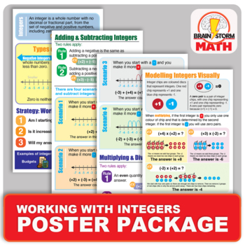 Preview of Working with Integers - Math Poster