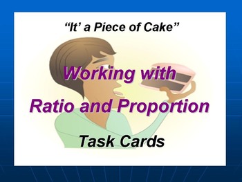 Preview of Working with Ratio & Proportion Task Cards.