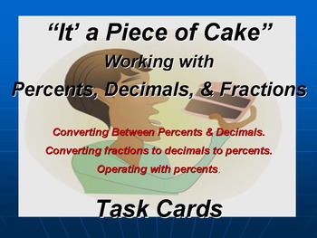 Preview of Working with fractions, decimals, and percents Task Cards