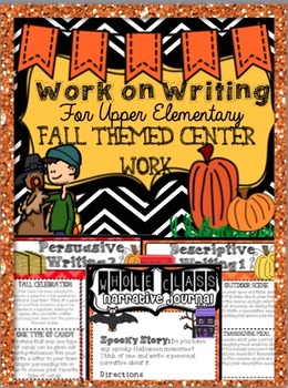 Preview of Work on Writing BUNDLE: Upper Elementary (Fall, Halloween, Thanksgiving)
