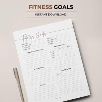 Workout & Fitness Goal Tracker by Leaving Home Moving In | TPT