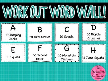 Preview of Workout Word Wall!