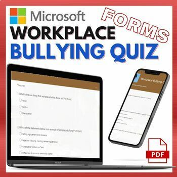 Preview of Workplace Bullying Microsoft Forms Quiz