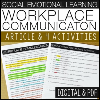 Preview of Social Emotional - Workplace Communication