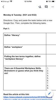 Preview of Workplace Literacy and Essentials 