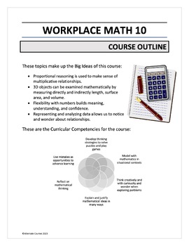 Preview of Workplace Math 10 COURSE OUTLINE