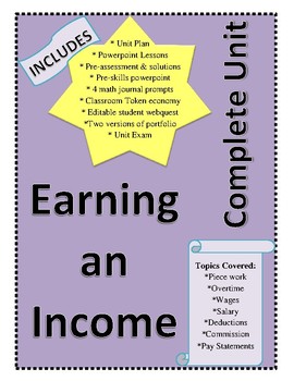 Preview of Workplace Math 10 - Earning an Income (Full Unit Bundle)