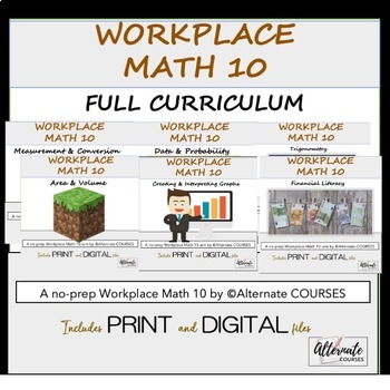 Preview of BC Workplace Math 10 FULL COURSE (word, pdf and digital)