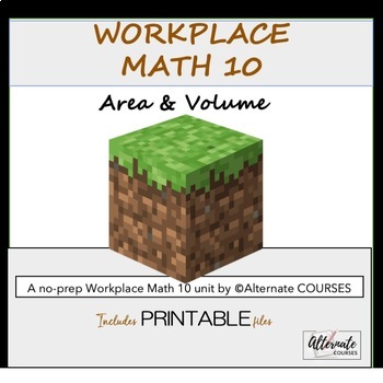 Preview of Workplace Math 10 Unit 2: Area and Volume BUNDLE