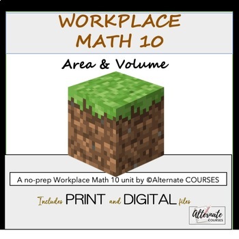 Preview of Workplace Math 10 Unit 2: Area and Volume BUNDLE (word, pdf&d)