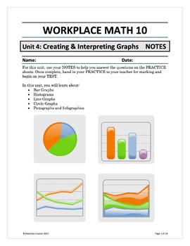 Preview of Workplace Math 10 Unit 4: Creating and Interpreting Graphs NOTES (d)
