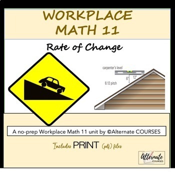 Preview of Workplace Math 11 Unit 2: Rate of Change UNIT BUNDLE