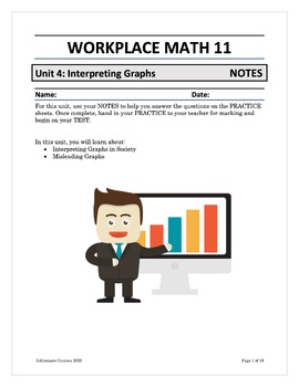 Preview of Workplace Math 11 Unit 4: Interpreting Graphs NOTES (digital)