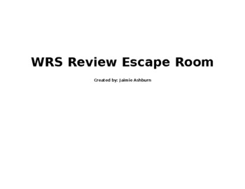 Preview of Workplace Readiness Skills (WRS) Escape Room Review
