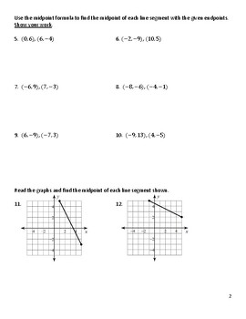 Worksheet 1.6 Midpoint Formula by Jason Berta | TPT