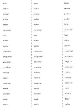 15 pages Worksheet 20 most common Spanish verbs crossword match ...