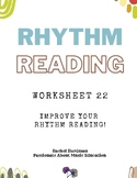 Worksheet 22 - 4/4 Rhythm Reading for middle and high scho