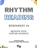 Worksheet 25 - 4/4 Rhythm Reading for middle and high scho
