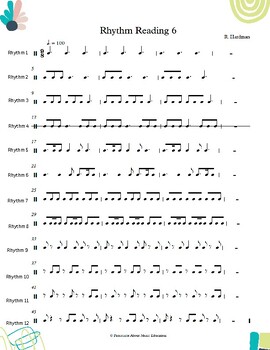 Worksheet 6 - Rhythm Reading exercises for music classrooms | TPT