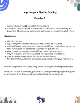 Worksheet 8 - Mga pagsasanay sa Pagbasa ng RhythmWorksheet 8 - Mga pagsasanay sa Pagbasa ng Rhythm  